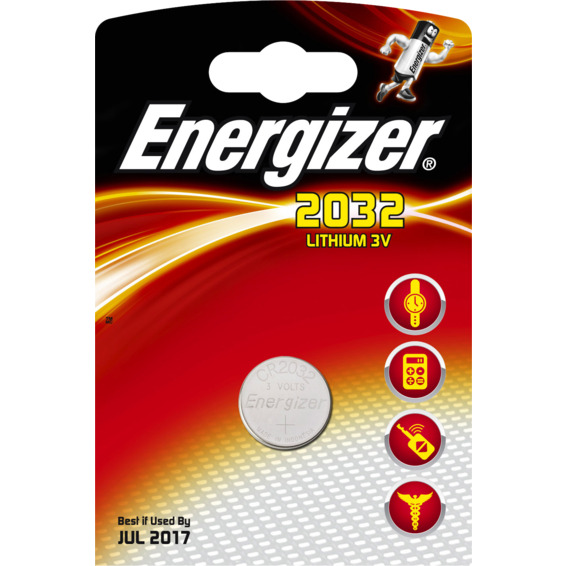 Batteri CR2032 Lithium 3V 225mAh ENERGIZER Ø20x3,2mm Batteri CR2032 Lithium 3V 225mAh ENERGIZER Ø20x3,2mm