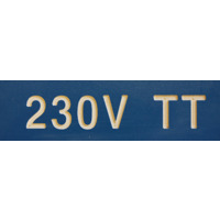 MERKESKILT 230V TT 25X80MM (BLÅ) CV020237