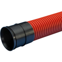 Dobbelvegget kabelrør SN8 110mm Rød 6m lengde