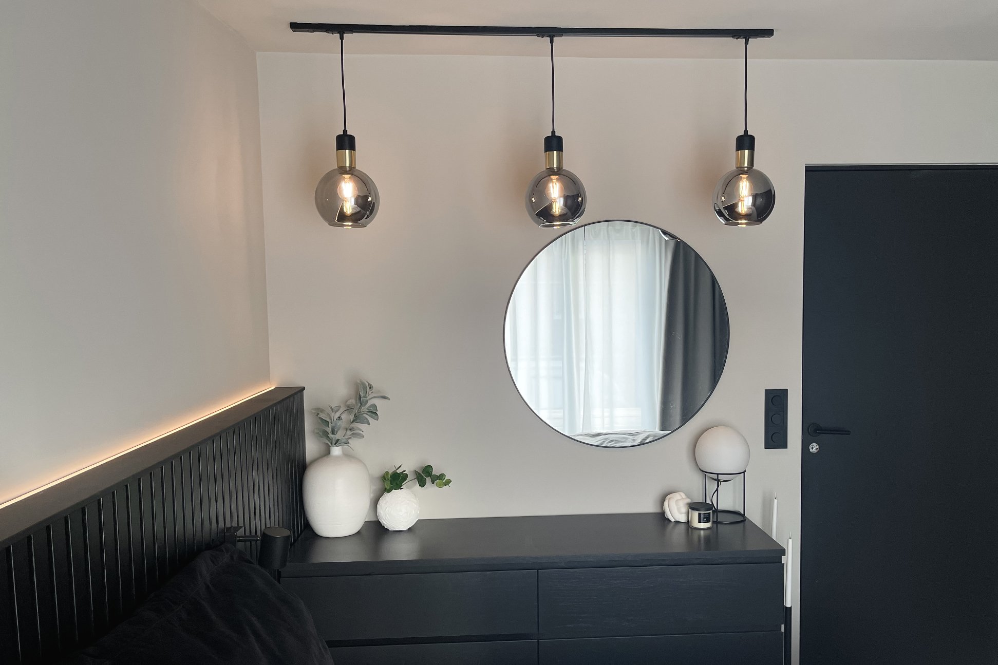 Spotskinne med pendellampe