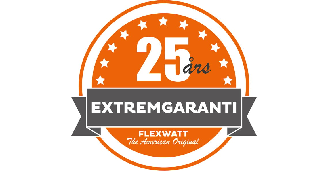 Flexwatt varmefolie har 25rs garanti