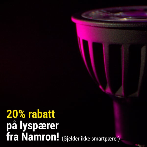 20% rabatt på lyskilder fra Namron