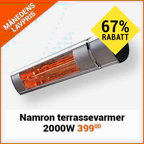 2000W terrassevarmer til 399,-