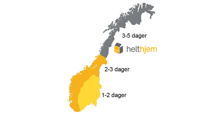 Dekningskart for Helthjem i Norge