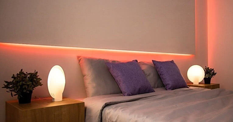 LED strips kan gi soverommet en følelse av luksus