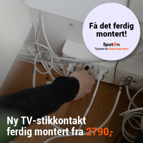 ferdig montert TV-stikkontakt