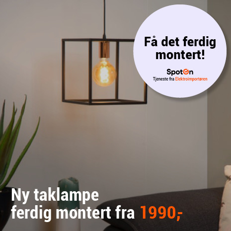 Taklampe ferdig montert