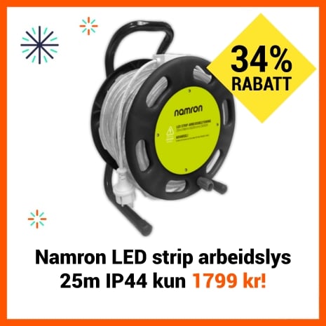LED strip arbeidslys 25m 3000K IP44