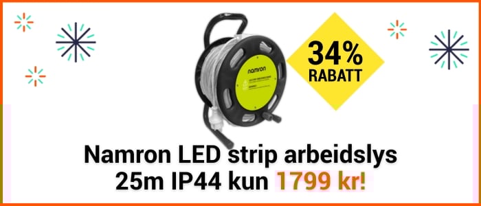 LED strip arbeidslys 25m 3000K IP44