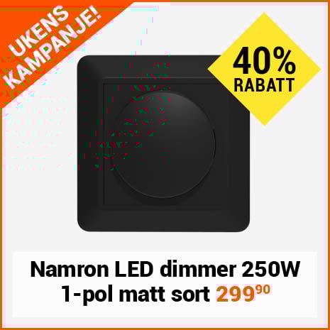 Namron LED dimmer 250W 1-pol matt sort