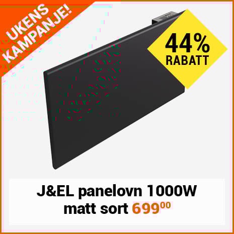 J&EL panelovn 1000W matt sort