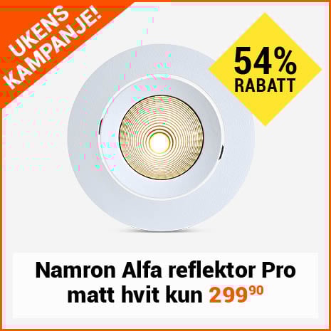 Namron Alfa reflektor Pro matt hvit