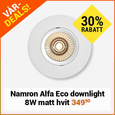 Namron Alfa Eco Downlight 8W matt hvit