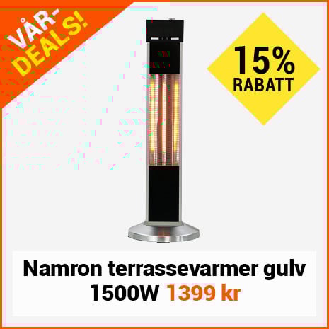 Terrassevarmer gulv 1500W Sort/Slv