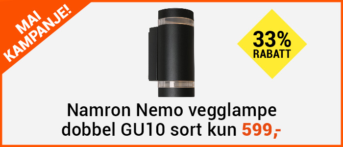 Nemo vegglampe dobbel GU10 sort