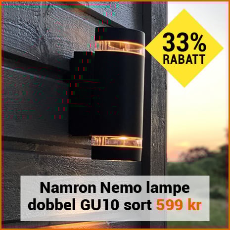 Nemo vegglampe dobbel GU10 sort