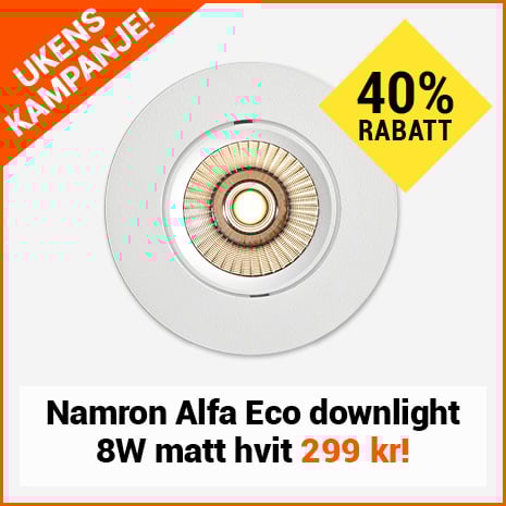 Namron Alfa Eco Downlight 8W matt hvit