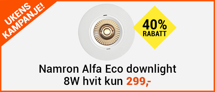 Namron Alfa Eco Downlight 8W matt hvit