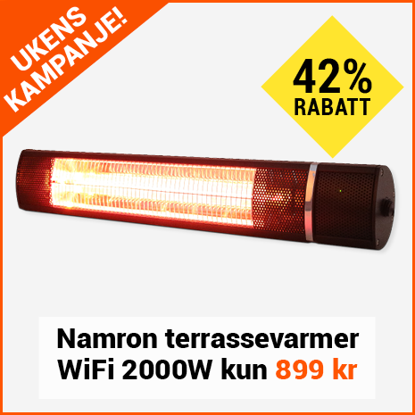 Namron terrassevarmer WiFi 2000W Sort