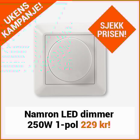 LED Dimmer 250W 1-pol hvit