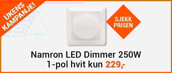 LED Dimmer 250W 1-pol hvit