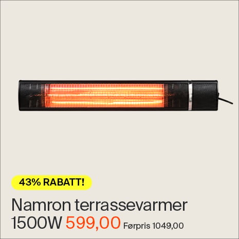 Terrassevarmer m/Fjernkontroll 1500W Sort