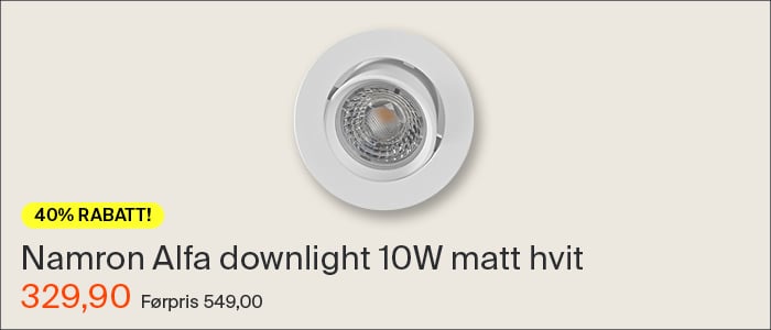 Namron Alfa Downlight 10W matt hvit