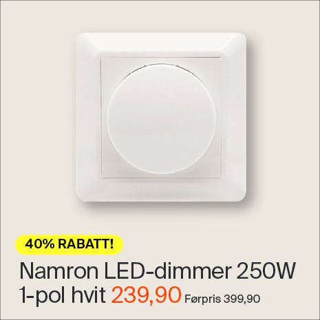 LED Dimmer 250W 1-pol hvit
