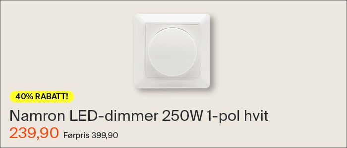 Namron LED Dimmer 250W 1-pol hvit