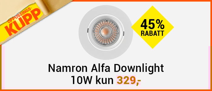 Namron Alfa Downlight 10W matt hvit