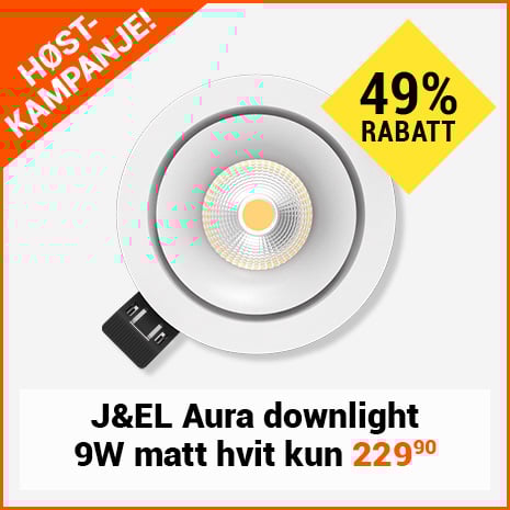 J&EL Aura downlight 9W matt hvit