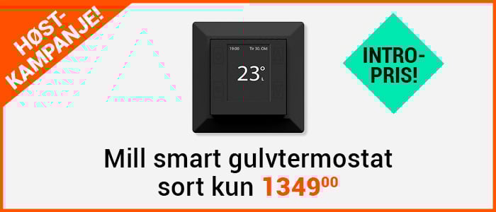 Nyhet! Mill smart gulvtermostat sort