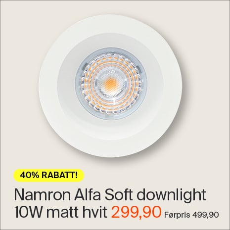 Alfa Soft Downlight 10W matt hvit