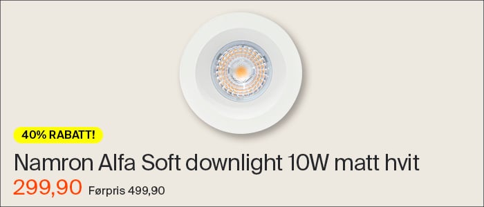 Alfa Soft Downlight 10W matt hvit