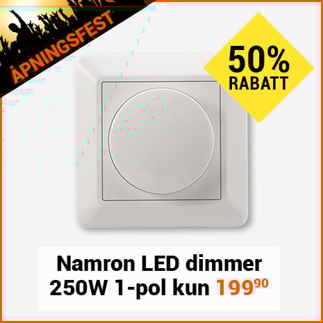 Namron LED Dimmer 250W 1-pol hvit