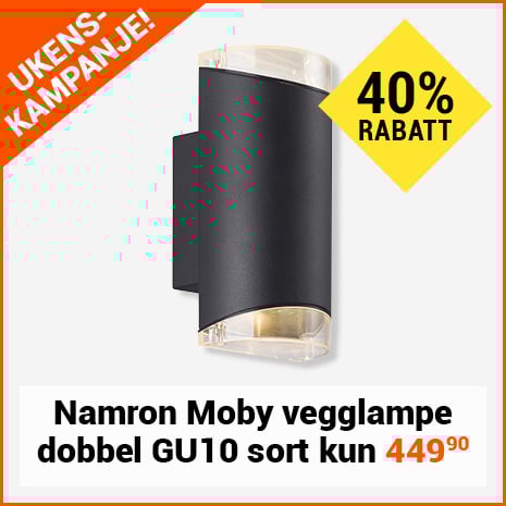 Moby vegglampe dobbel GU10 sort