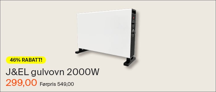 J&EL Gulvovn 2000W Hvit 3.0