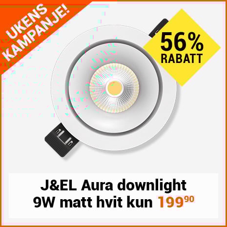 J&EL Aura downlight 9W matt hvit