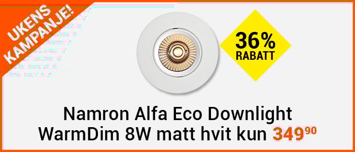 Alfa Eco Downlight WarmDim 8W matt hvit
