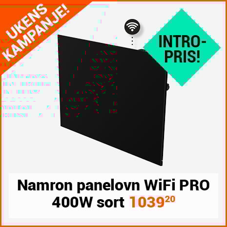 Namron Panelovn WiFi PRO 400W Sort