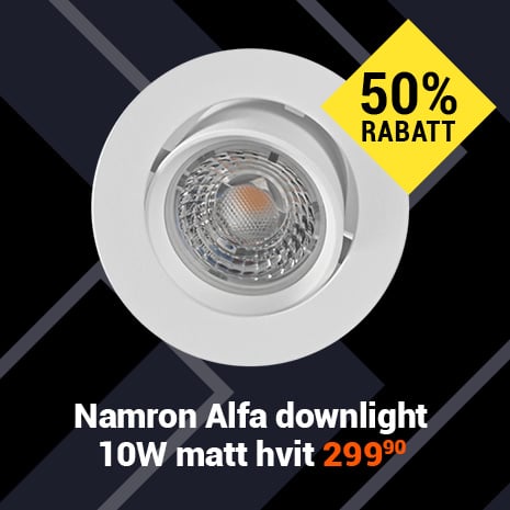 Namron Alfa Downlight 10W matt hvit