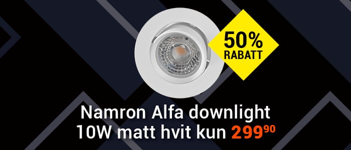 Namron Alfa Downlight 10W matt hvit