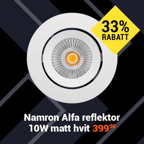 Alfa reflektor Downlight 10W matt hvit