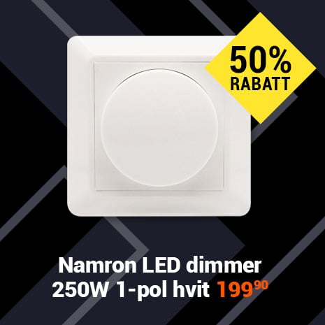 Namron LED Dimmer 250W 1-pol hvit