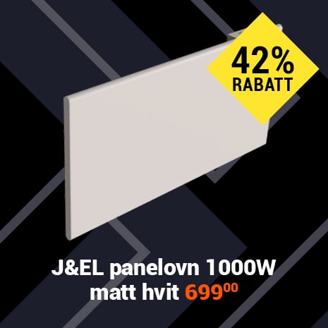J&EL panelovn 1000W matt hvit