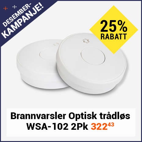 Brannvarsler Optisk trdls WSA-102 2Pk