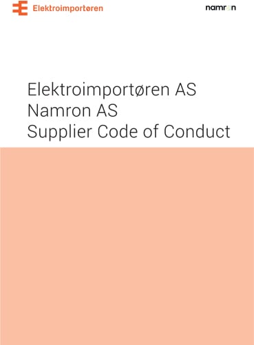 Elektroimportren Code of conduct
