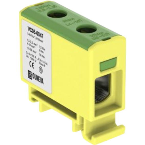 Klemme isolert OTL 1x1,5-50mm² AL/CU Gul/Grønn Klemme isolert OTL 1x1,5-50mm² AL/CU Gul/Grønn