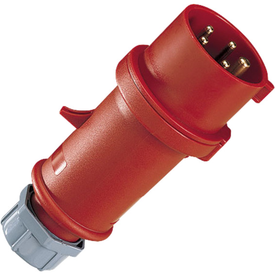 Støpsel rundstift 432-6 32A 400V rød IP44 MENNEKES Støpsel rundstift 432-6 32A 400V rød IP44 MENNEKES