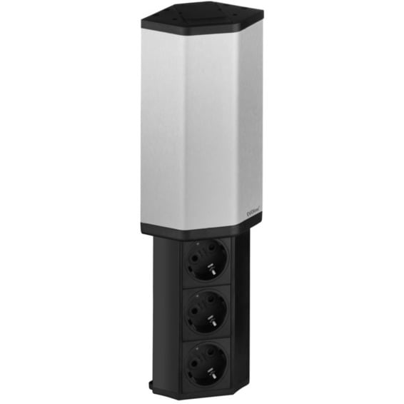 EVOline V-Port 3 Uttak Sort/Børstet Aluminium 2,5m Kabel EVOline V-Port 3 Uttak Sort/Børstet Aluminium 2,5m Kabel
